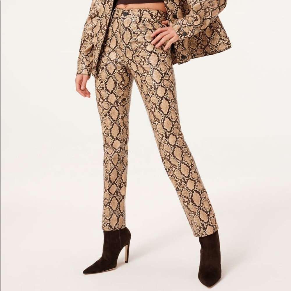 New Good American Good Classic faux leather snake pants